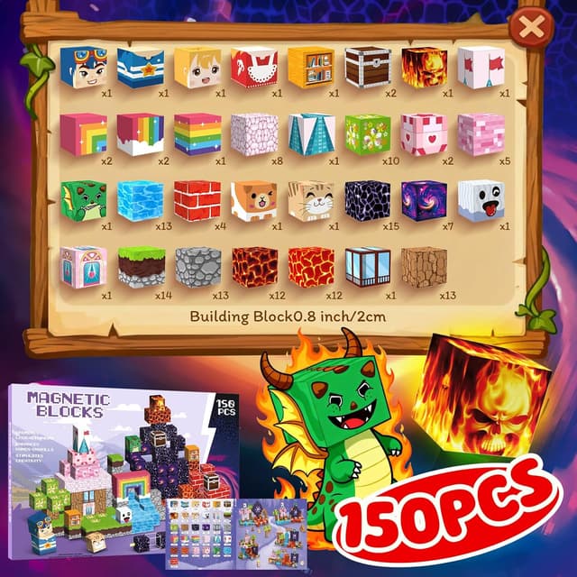 Detalle 1 de Crifeton 150 PCS Costruzioni Magnetiche 2 cm