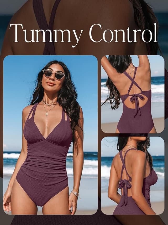 Detalle 2 de CUPSHE Bañador Mujer Negro Atractivo 1 Pieza