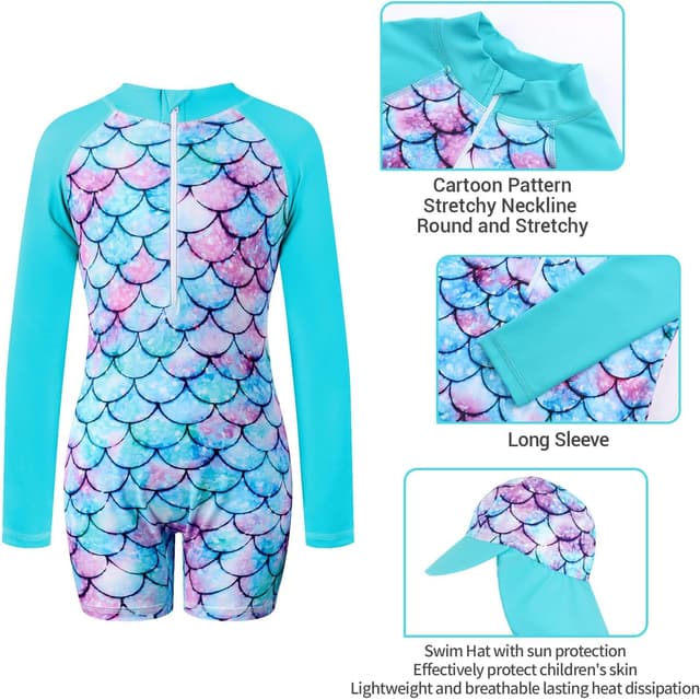 Detalle 2 de Girls UV rash guard swimsuit, long sleeve