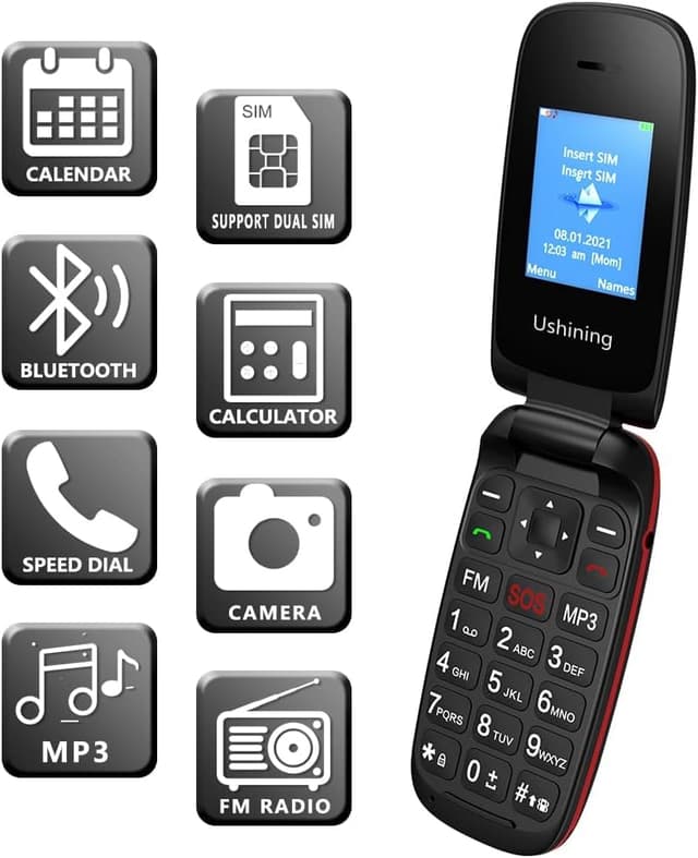 Detalle de CHAKEYAKE Seniorenhandy 1.7 Zoll Klapphandy