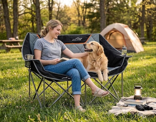 Detalle 2 de Oversized camping chair supports 650 lbs