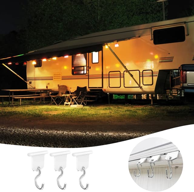 Detalle de Homgaty Kederleiste Haken – 16er Set RV-Markisenhaken für Kederschiene (weiß/grau)