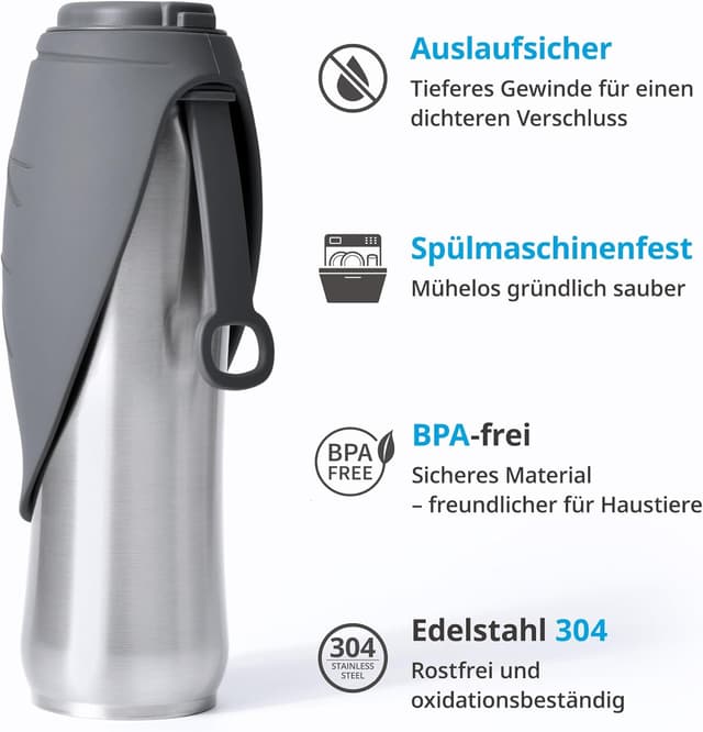 Detalle 2 de Hunde Trinkflasche Petace 750 ml
