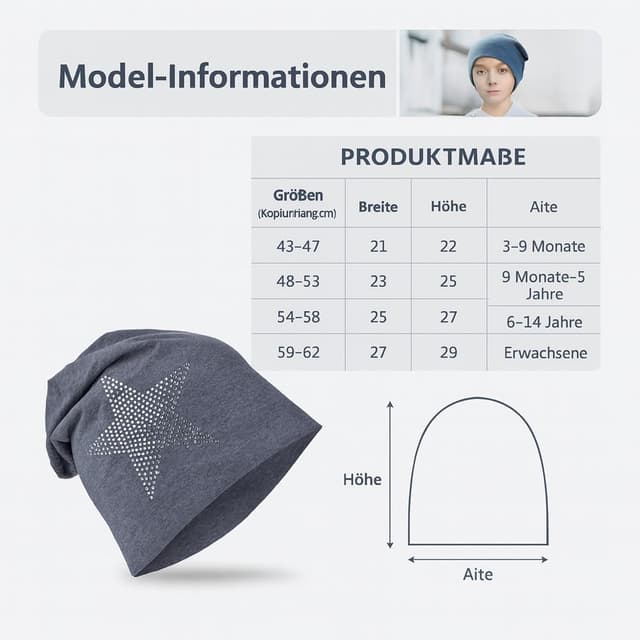 Thumbnail 4 de Miobo Slouch Beanie Mütze Baumwolle Strass