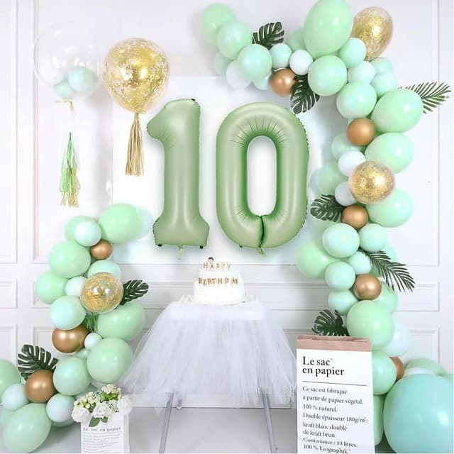 Detalle de Alaoo Foil Ballons ballon anniversaire numéro 3 en aluminium (40 pouces) violet