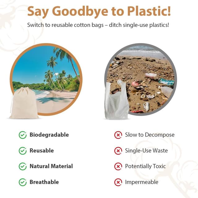 Detalle 2 de OFFCUP 20 Baumwollsäckchen (25×30 cm) mit Kordelzug – Stoffbeutel zum Bemalen für DIY & Gastgeschenke