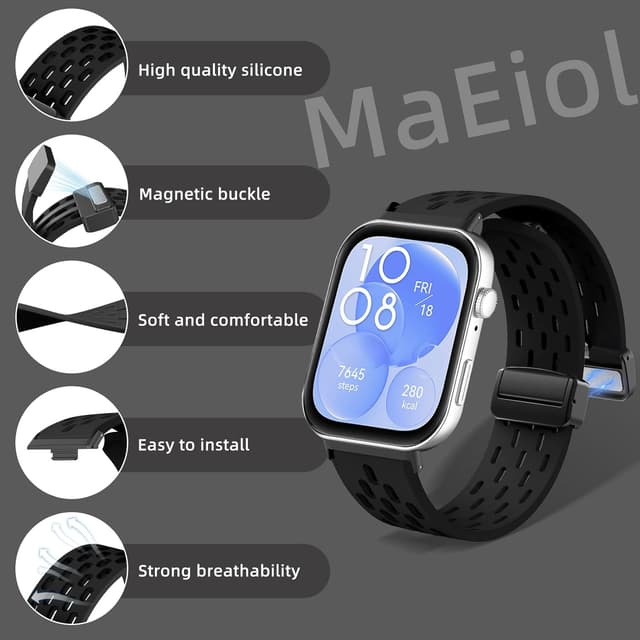 Detalle de MaEiol Silicone Strap for Watch Fit 4 Pro