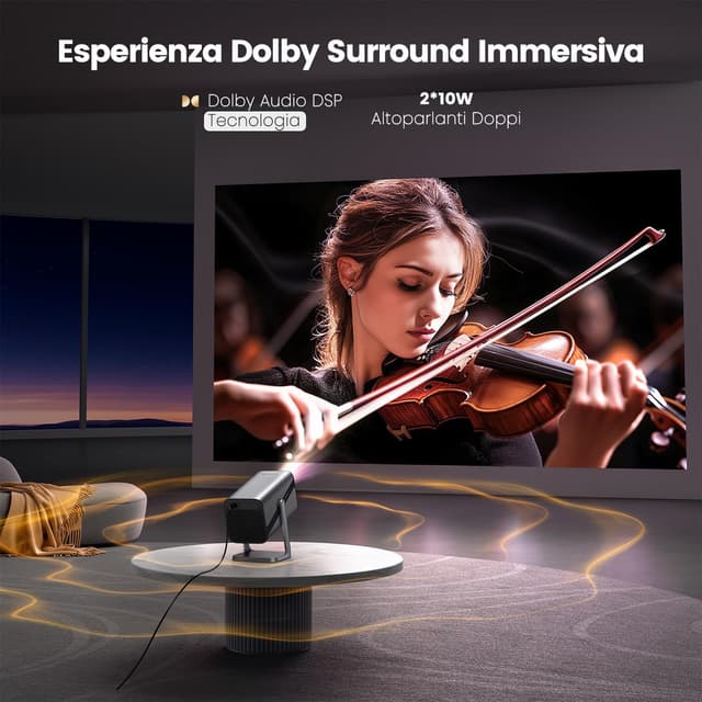 Detalle de iWIMIUS Proiettore 4K Smart TV con Netflix Ready, Dolby e tiro corto (Auto Focus, WiFi 6, Bluetooth 5.2)