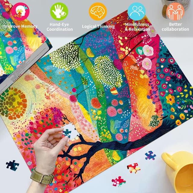 Detalle 2 de HUADADA Autumn Landscape 1000-piece jigsaw puzzle 🧩