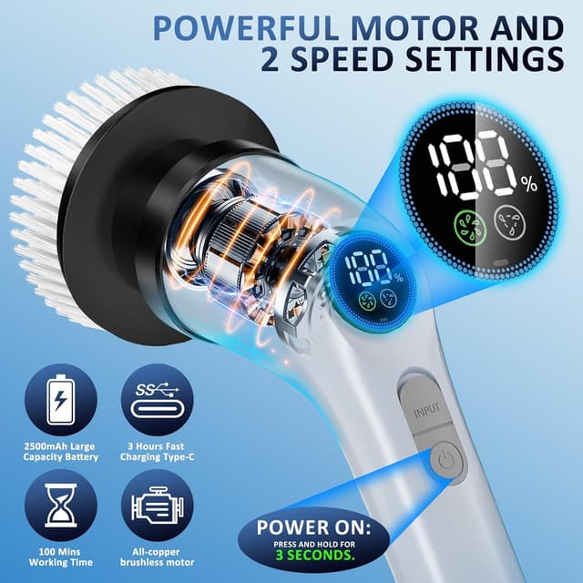 Thumbnail 2 de Electric Spin Scrubber 7-Brush, 2-Speed 🧽