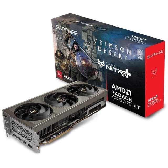 Detalle de Sapphire Radeon RX 9070 XT NITRO+ OC 16GB GDDR6 Crimson Desert (Tarjeta gráfica)