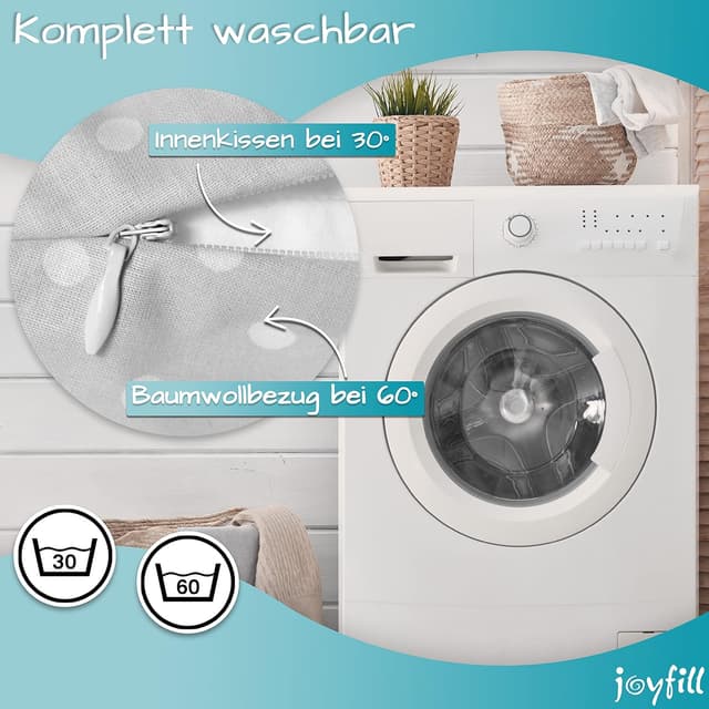 Detalle de joyfill® Stillkissen Mikroperlen 190 cm – Schwangerschafts- & Stillkissen XXL, nachfüllbar, Made in Germany