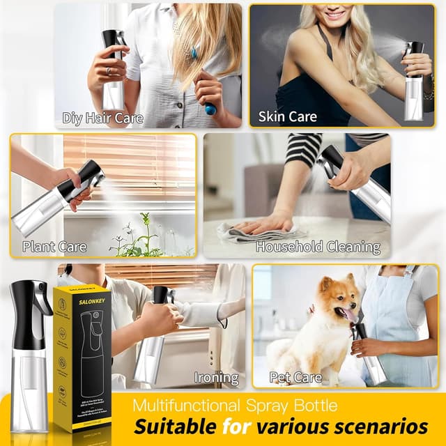 Detalle 2 de Kontinuierliche Wassersprühflasche mit feinem Sprühnebel (0,3-mm-Düse) – schwarz/weiß, nachfüllbar