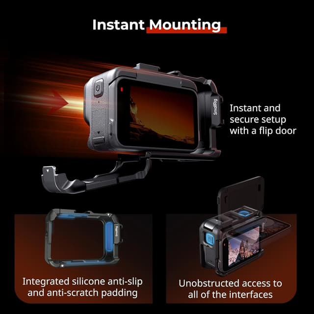 Detalle de SmallRig Cage pour Insta360 Ace Pro 2 / Ace Pro : cadre de montage avec griffe et orientation horizontale/verticale