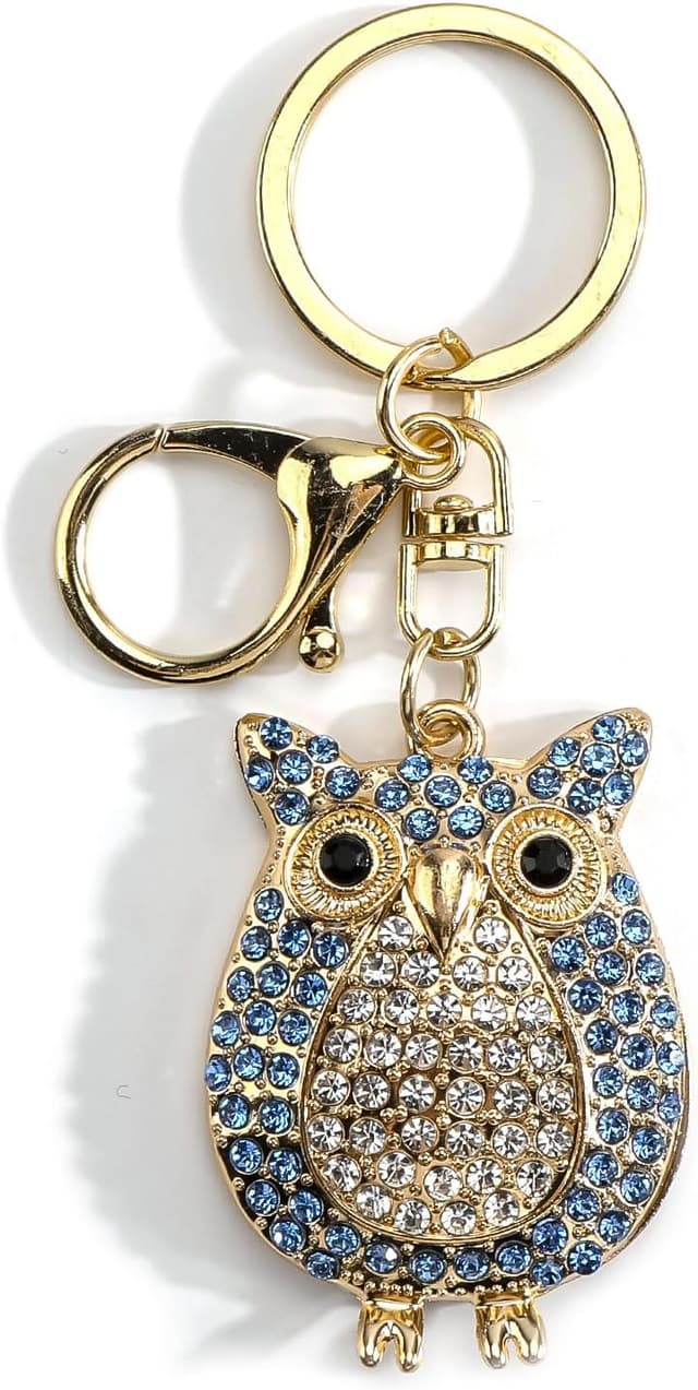 Detalle 1 de Tranbath Eulen-Schlüsselanhänger – kleines Geburtstagsgeschenk für Frauen