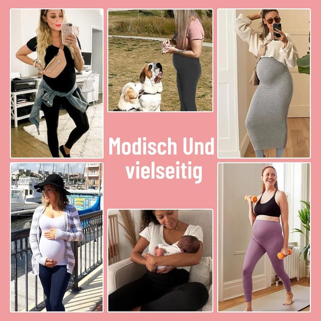 Thumbnail 4 de AMIYOYO Umstandsleggings High Waist Blickdicht