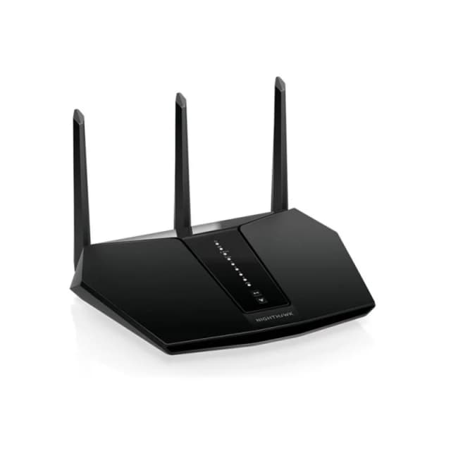 Detalle de Netgear Nighthawk RAX30 router WiFi 6 doble banda con 2,4 Gbps, 3 antenas y puertos USB 3.0