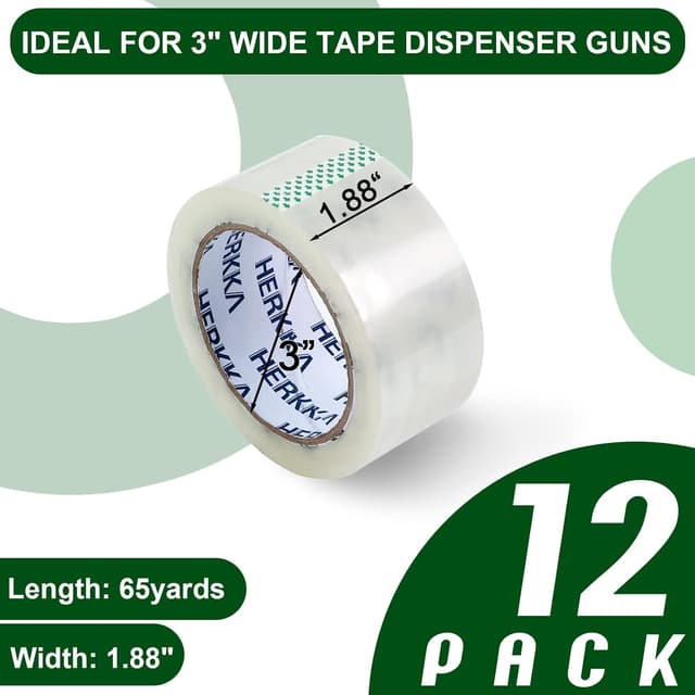 Detalle 1 de HERKKA Clear Packing Tape 12 Rolls