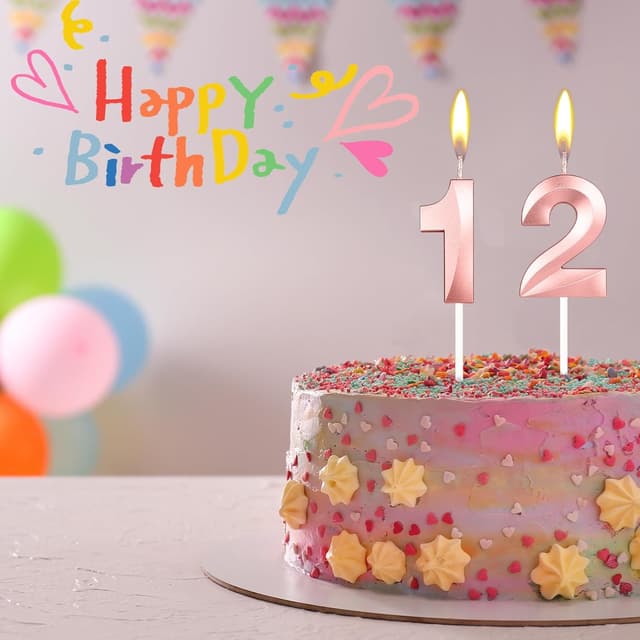 Thumbnail 2 de Yiran 3D RosĂ©gold Zahlenkerzen 11,5 cm đ