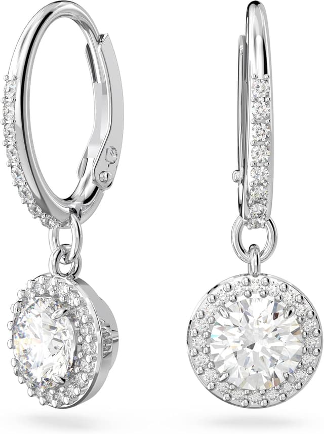 Detalle de Swarovski Pendientes Angelic talla pera, blancos 💍