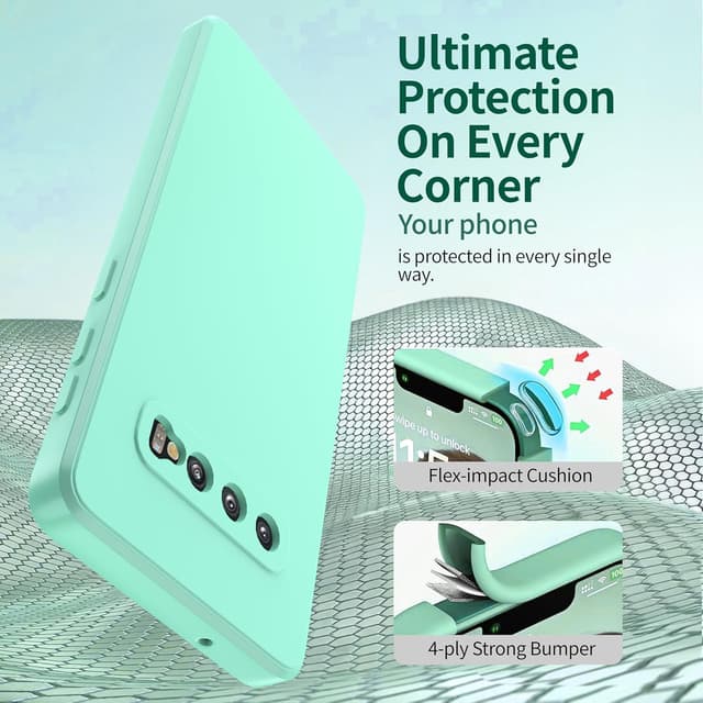 Detalle de Watana Hülle für Samsung Galaxy S10 – Soft-Touch Silikoncase mit Mikrofaserfutter (Mintgrün)