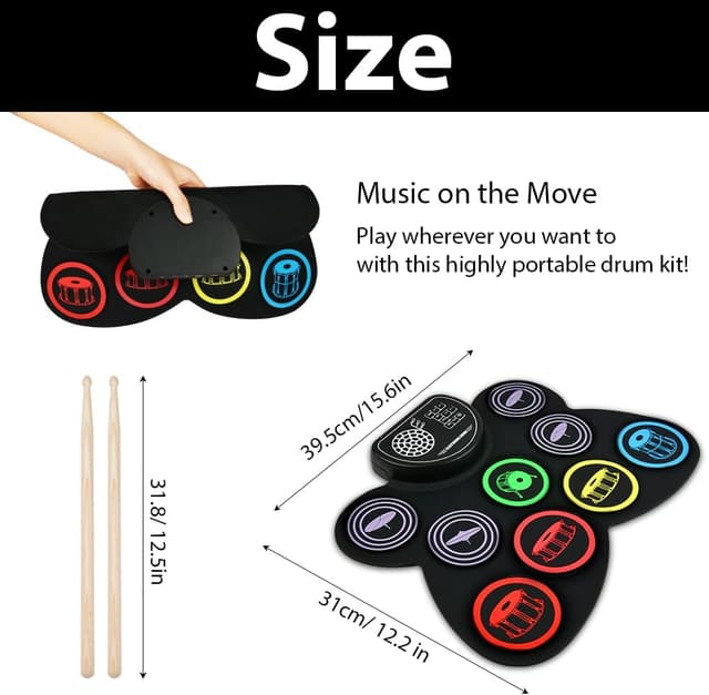 Detalle 2 de OFFCUP Batterie électronique 9 pads 🥁