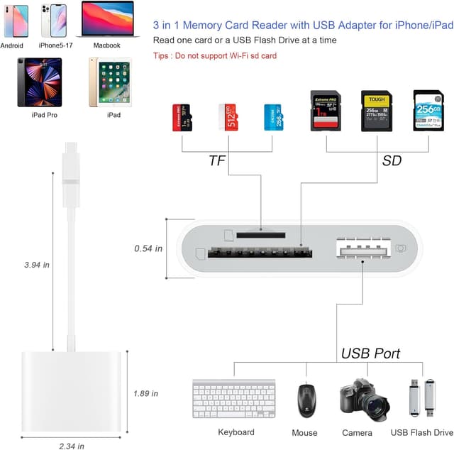Thumbnail 1 de SZHAIYIJIN SD Card Reader for iPhone