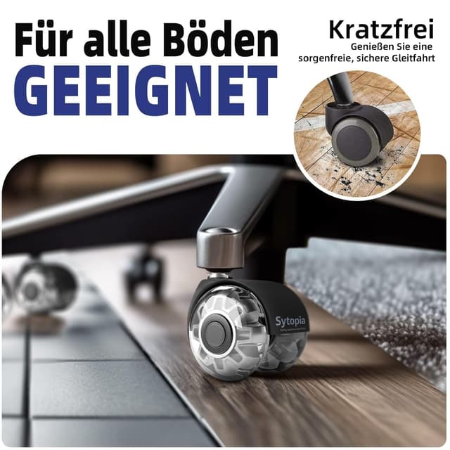 Detalle 2 de Sytopia Bürostuhl Rollen 11 × 22 mm, 5er Set