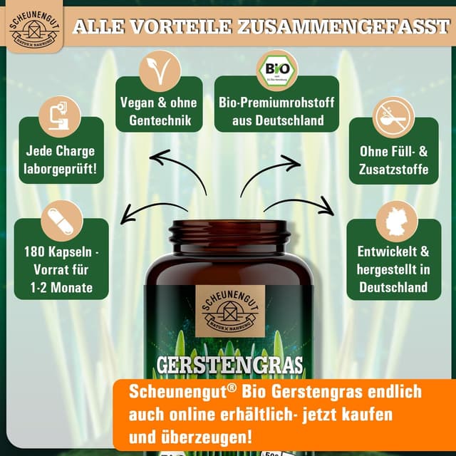 Thumbnail 6 de SCHEUNENGUT Gerstengras Kapseln 180 Stk.