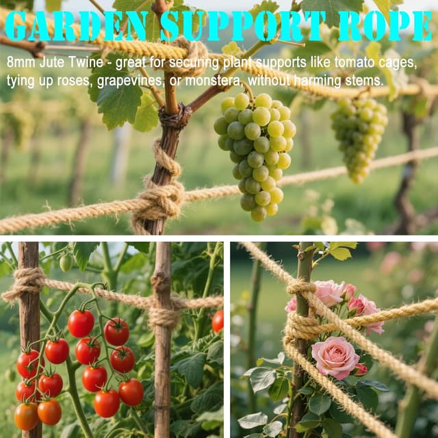 Detalle 1 de CHIAFFI 8mm jute twine rope, 164 ft