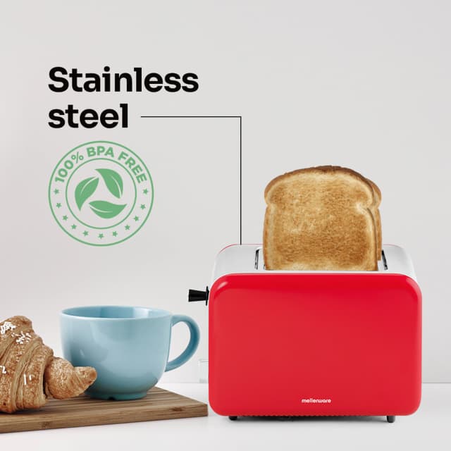Detalle 2 de Mellerware CRISPY Tostador en rojo 2 ranuras