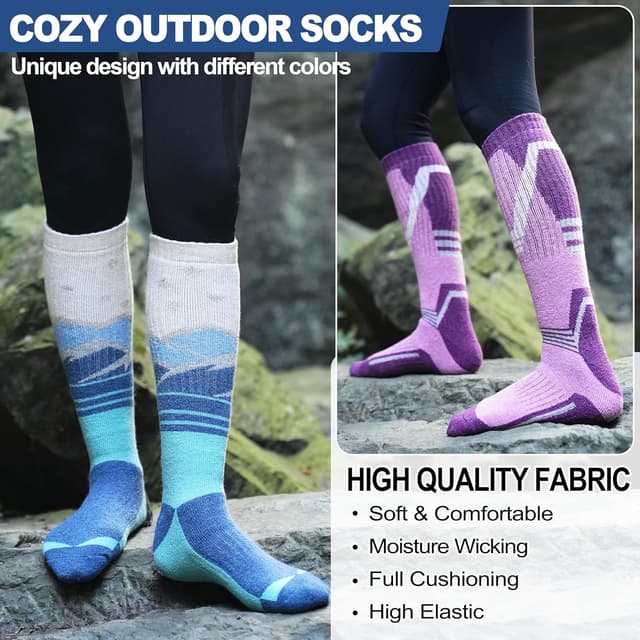 Thumbnail 4 de Merino Wool Ski Socks 3-Pack (Knee High)