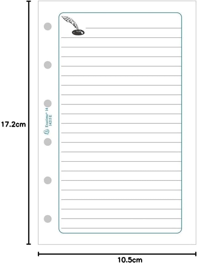 Detalle 2 de Recharge Exacompta pour agenda Exatime 17 — 47 feuillets blancs (format 172 x 105 mm)