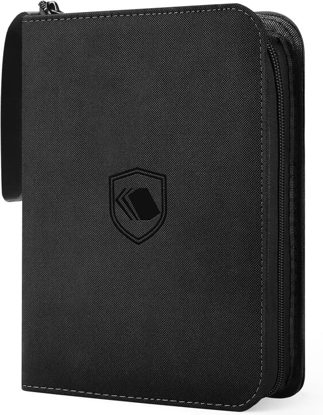 Detalle de 440 Pockets Trading Card Binder with Zipper PU Cover (Black, 4 Pockets) – MTG/TCG/Sports Card Album
