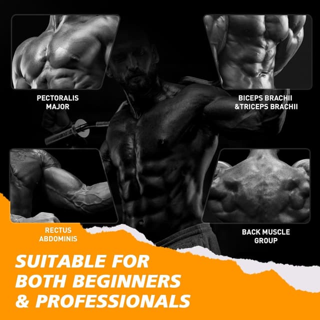 Detalle de LAVVON Olympic EZ Curl Barbell Bar 47in (2-inch) with Spring Collars – 500lb capacity chrome curl bar