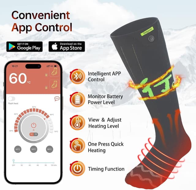 Thumbnail 4 de Rechargeable Heated Socks 4‑mode with app control