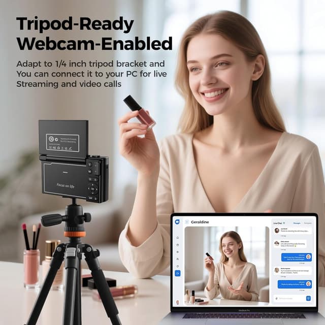 Thumbnail 5 de Digitalkamera 4K 64MP mit 180° Klapp‑Display