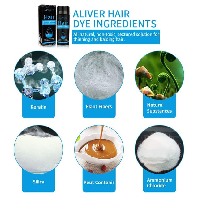 Detalle 2 de Aliver Hair Fibers for Thinning Hair (Dark Brown) — Undetectable Natural Formula