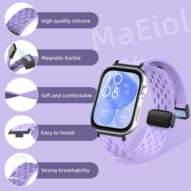 Detalle de MaEiol Silicone Strap for Huawei Watch Fit 4