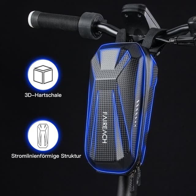 Detalle de Faireach E-Scooter Tasche mit EVA-Hartschale und wasserdichter Front-Tube-Bag – für Xiaomi Mi/M365, Ninebot & Co.