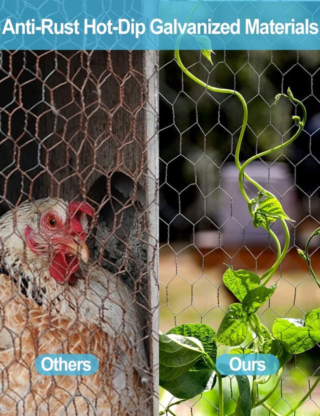 Thumbnail 6 de TOYPOPOR Chicken Wire 16''x49ft galvanised hexagonal fencing mesh for outdoor plant protection