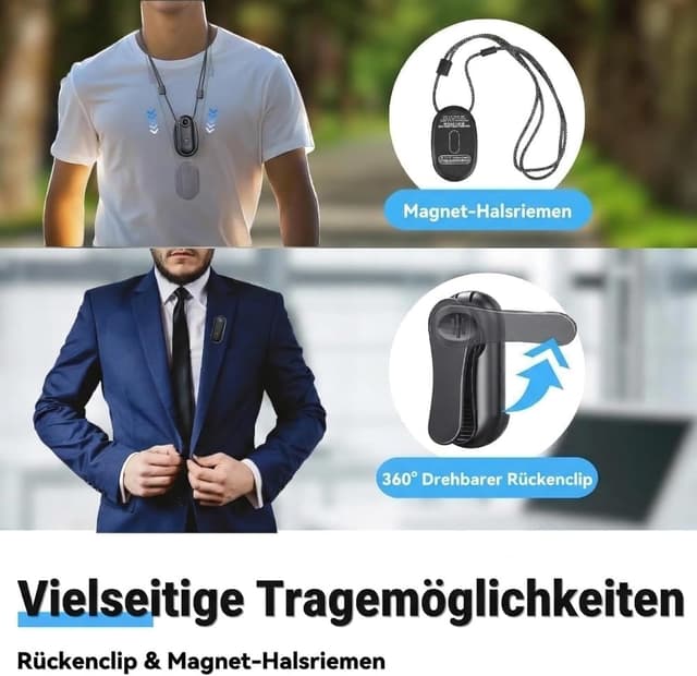 Detalle 2 de Mini Action Kamera 1080P Körperkamera wasserdicht mit WLAN-App, Magnet- und 360°-Clip