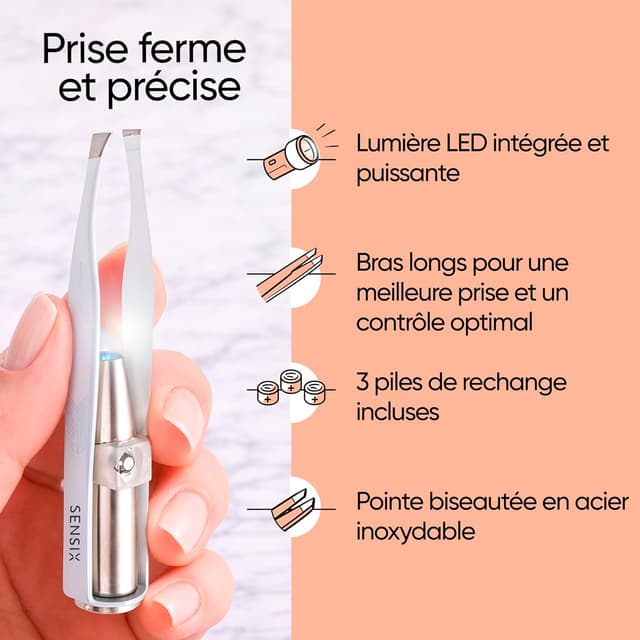 Detalle de Pince Sensica LED pointe biseautée, 3 piles