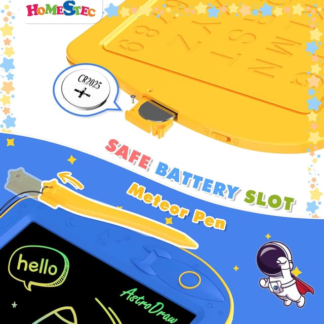Detalle 2 de HOMESTEC AstroDraw Kinder Zeichentafeln – LCD Schreibtafel für kreatives Zeichnen & Buchstaben