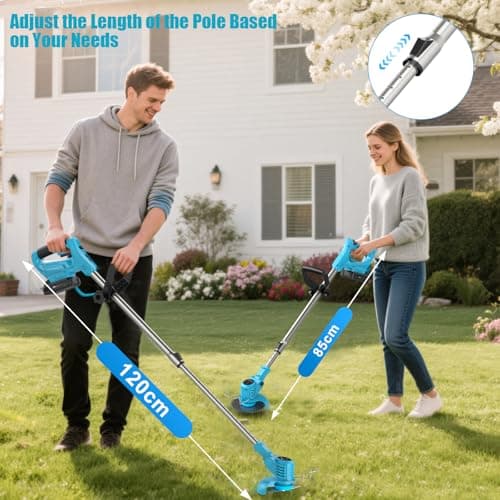 Detalle de KUZUPRO desbrozadora a batería 21V 400 W