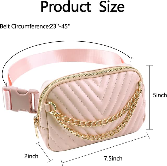 Thumbnail 1 de Luxury Chain Leather Belt Bag 7.5in