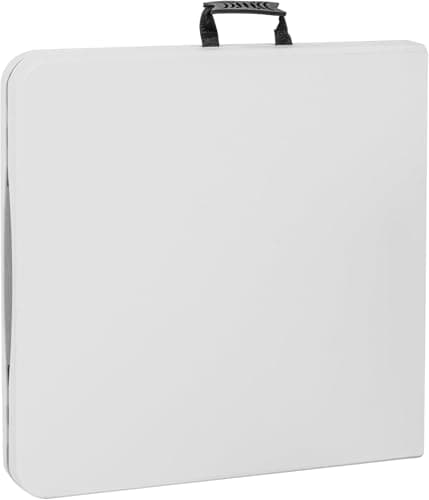 Detalle de Mesa plegable de camping T-LOVENDO.ES rectangular auxiliar 122x61 cm (hasta 120 kg), blanca