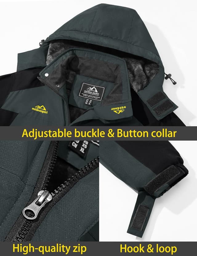 Thumbnail 4 de TACVASEN Men's Winter Ski Jacket Waterproof Hooded