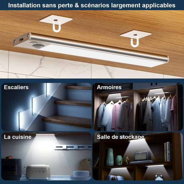 Thumbnail 5 de Lampe LED rechargeable réglette détecteur de mouvement pour cuisine