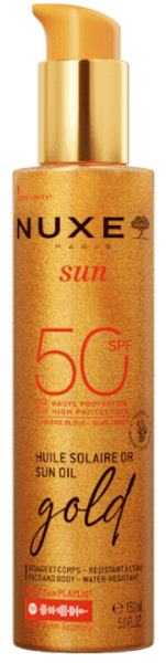 Detalle de Nuxe Sun Aceite Bronceador Gold Rostro y Cuerpo SPF50 150 ml